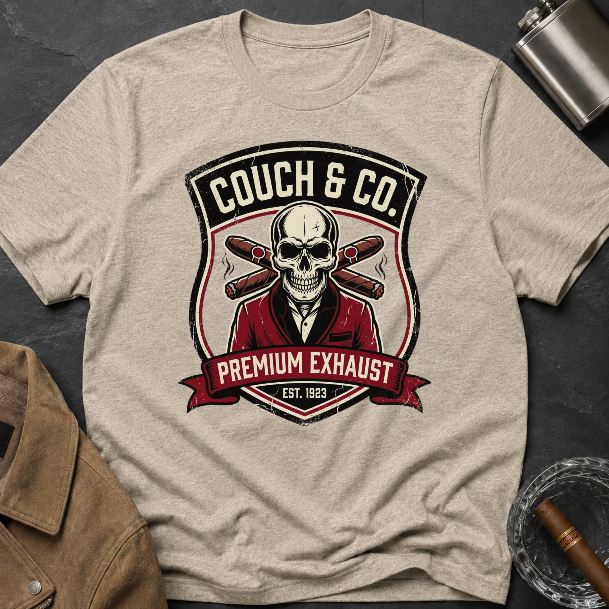 Copy of Couch & Co. Skull Logo T-Shirt — Vintage Biker Motorcycle Graphic Tee
