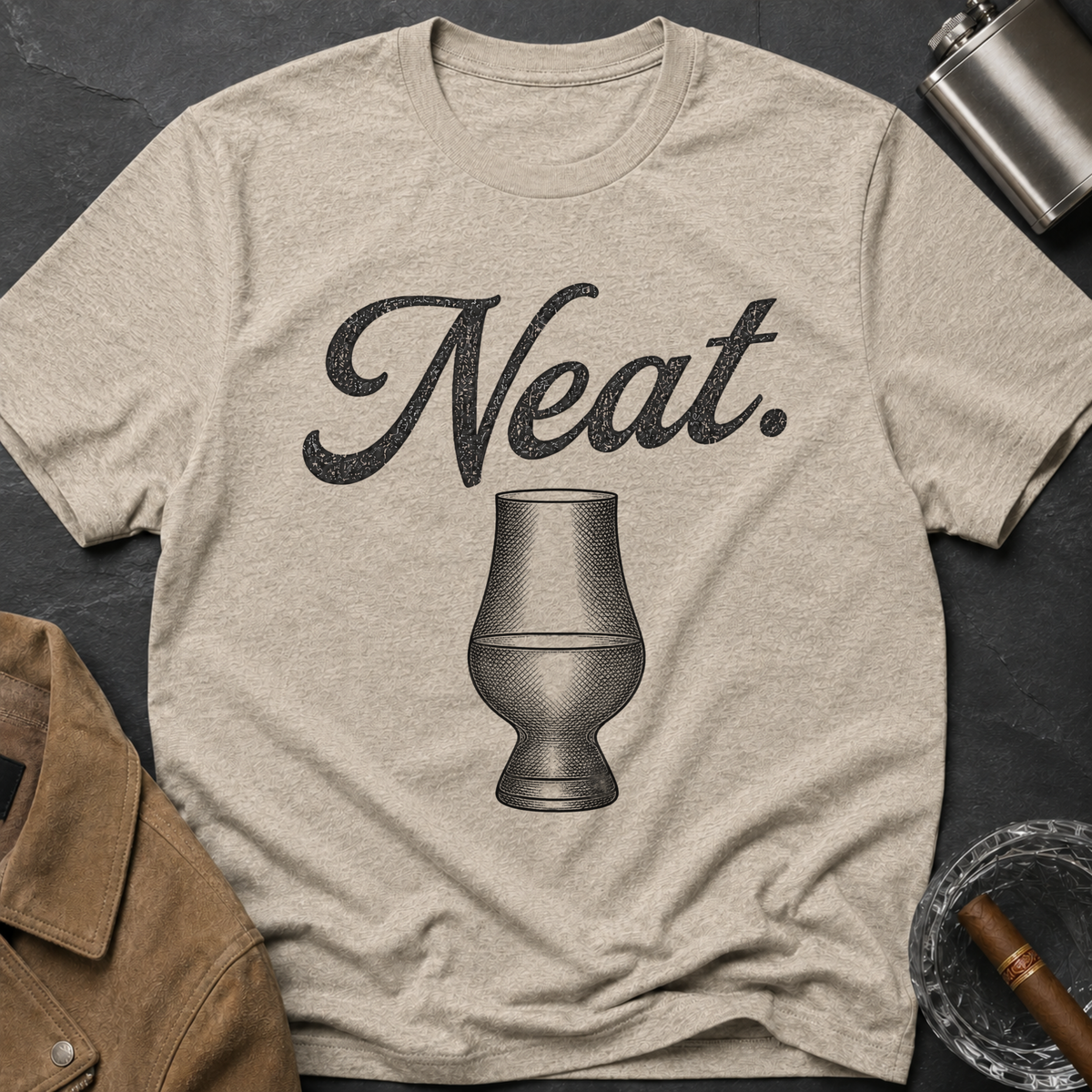 Neat. Whiskey Glass T-Shirt