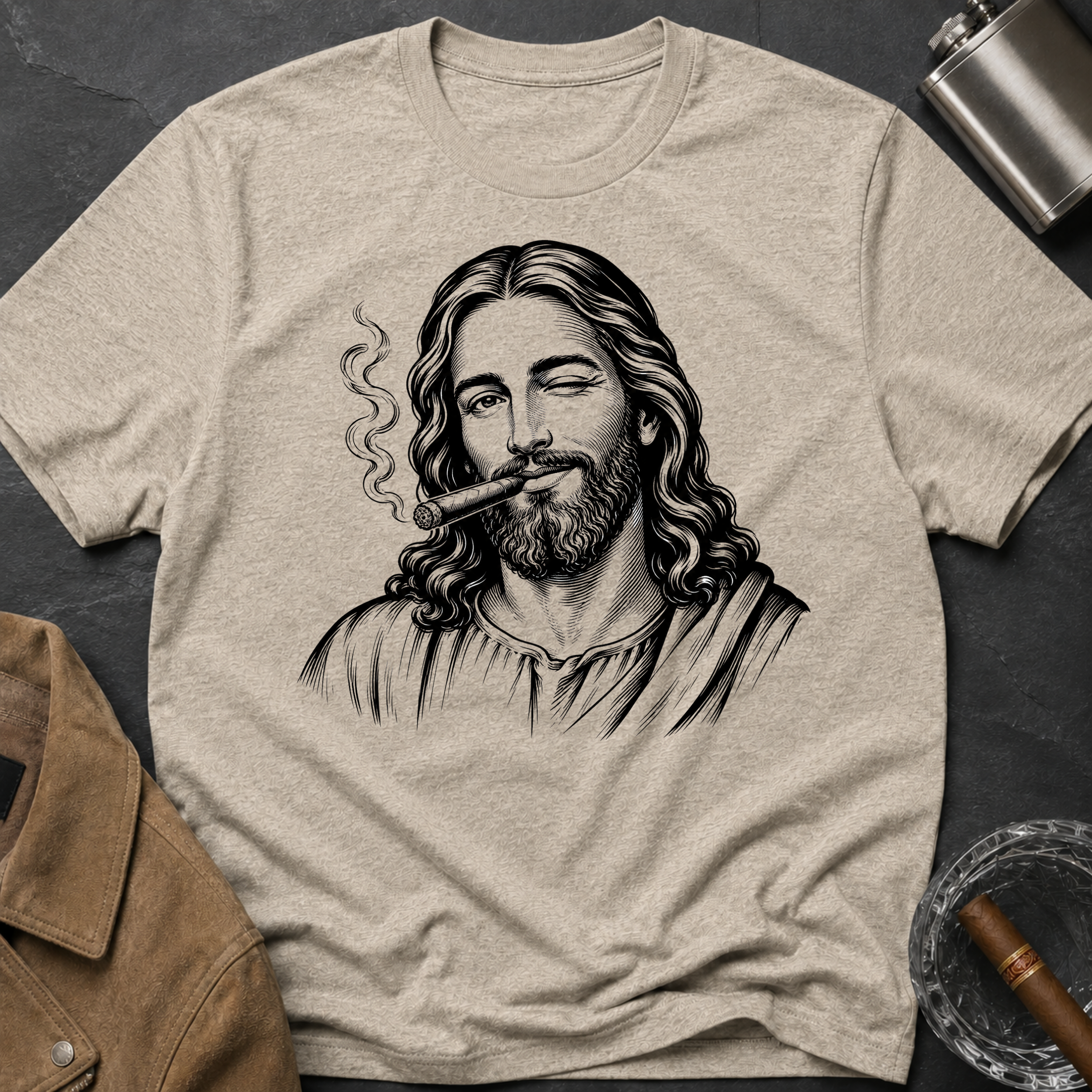 Jesus Smoking Cigar T-Shirt