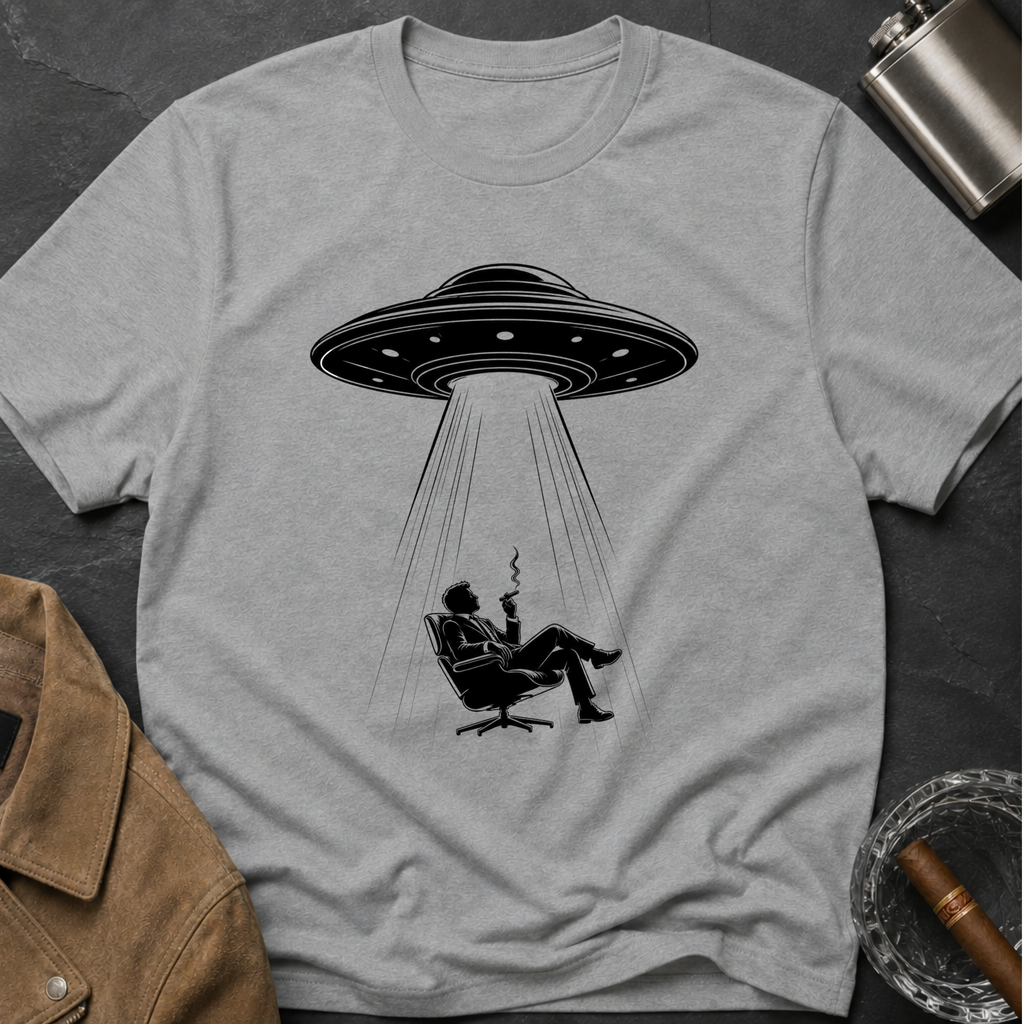 UFO Abduction Tee — Vintage Alien Beam Graphic T-Shirt