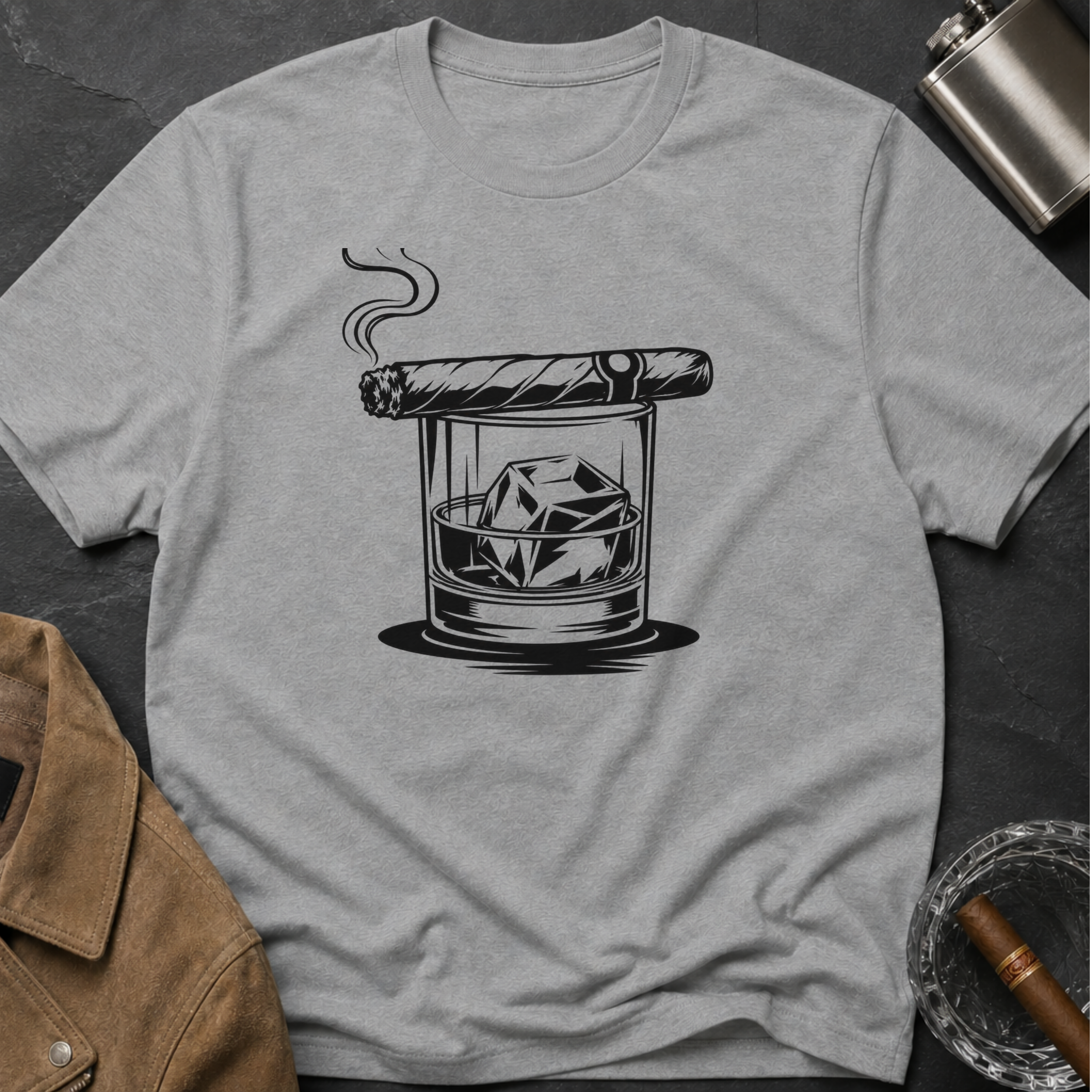Whiskey & Cigar Minimalist T-Shirt