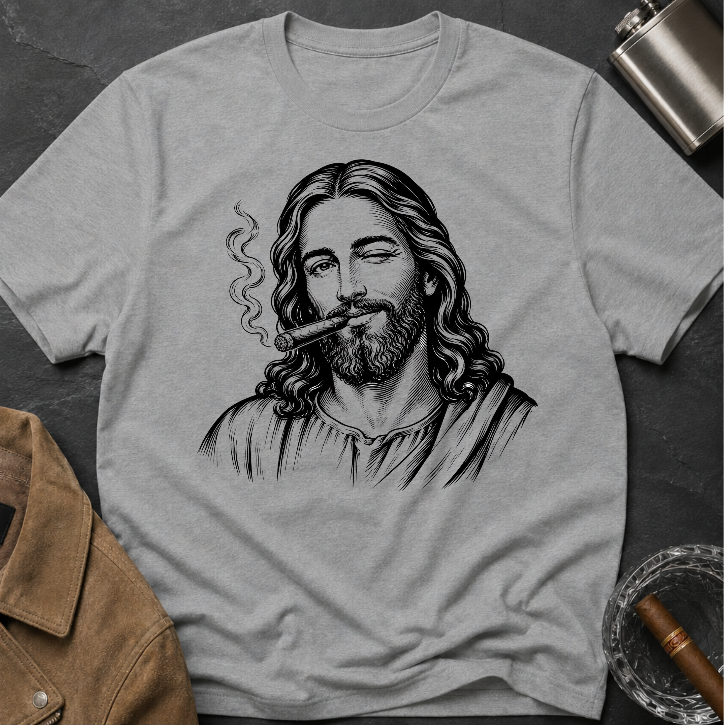 Jesus Smoking Cigar T-Shirt