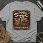 Cigar & Whiskey "Smoke Sip Repeat" T-Shirt