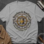Bourbon & Bowlines — Nautical Whiskey Sailing Graphic T-Shirt