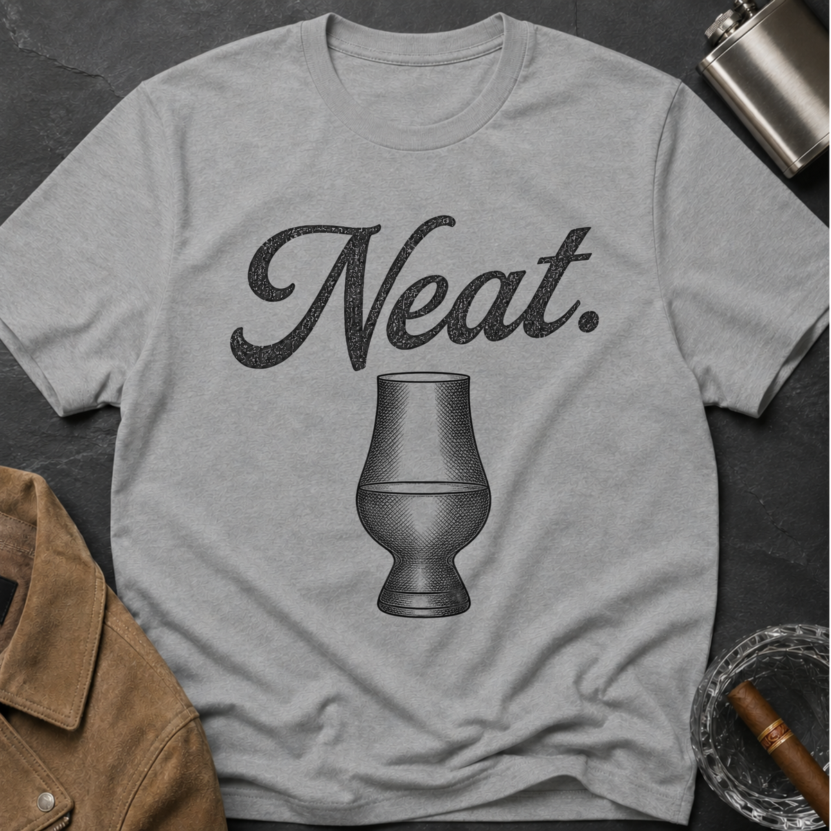 Neat. Whiskey Glass T-Shirt