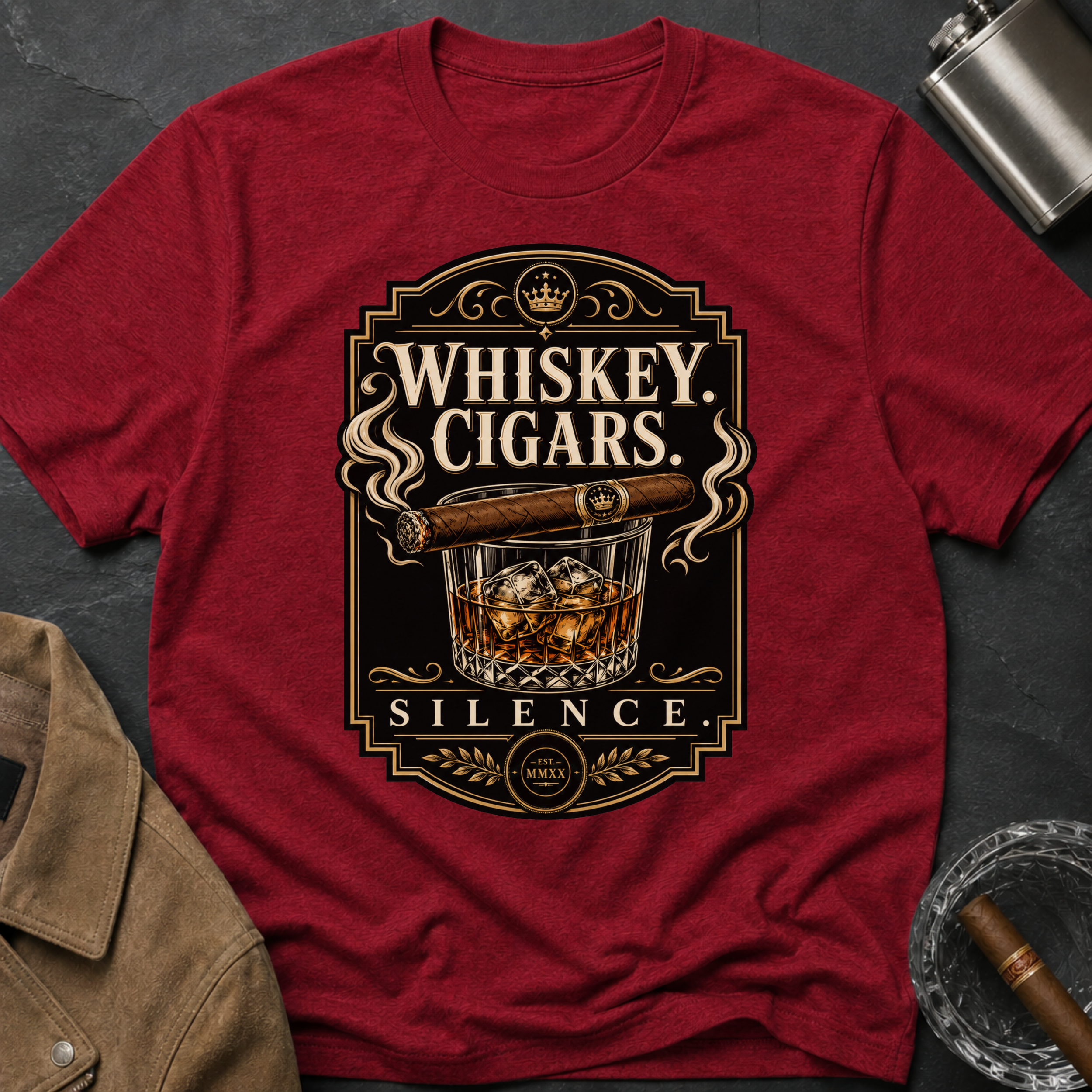 Whiskey Cigars Silence T-Shirt