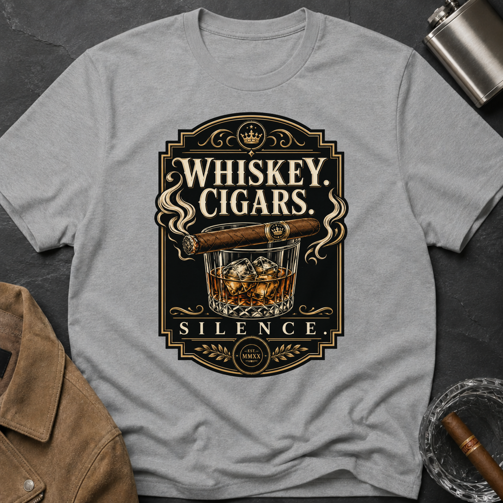 Whiskey Cigars Silence T-Shirt