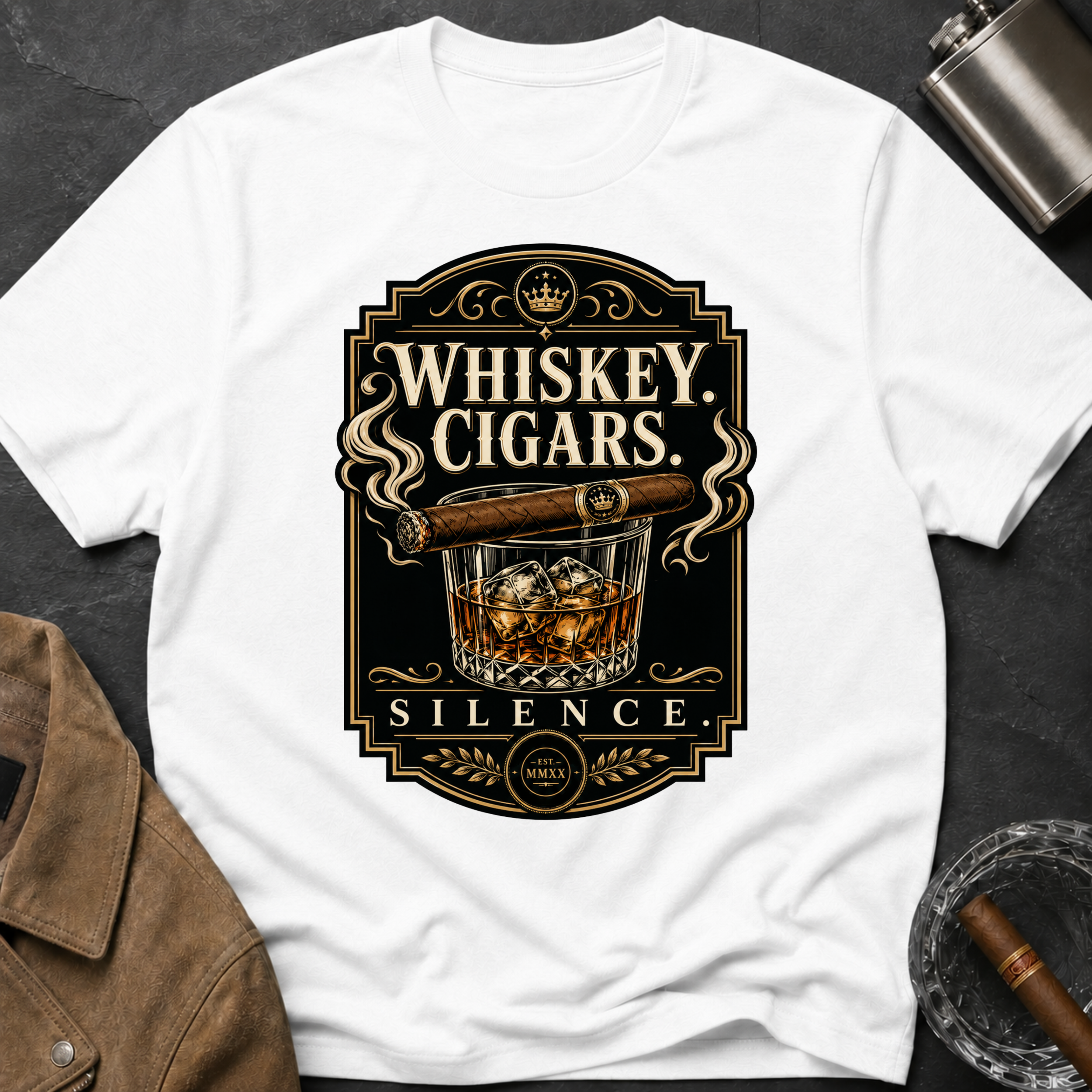 Whiskey Cigars Silence T-Shirt