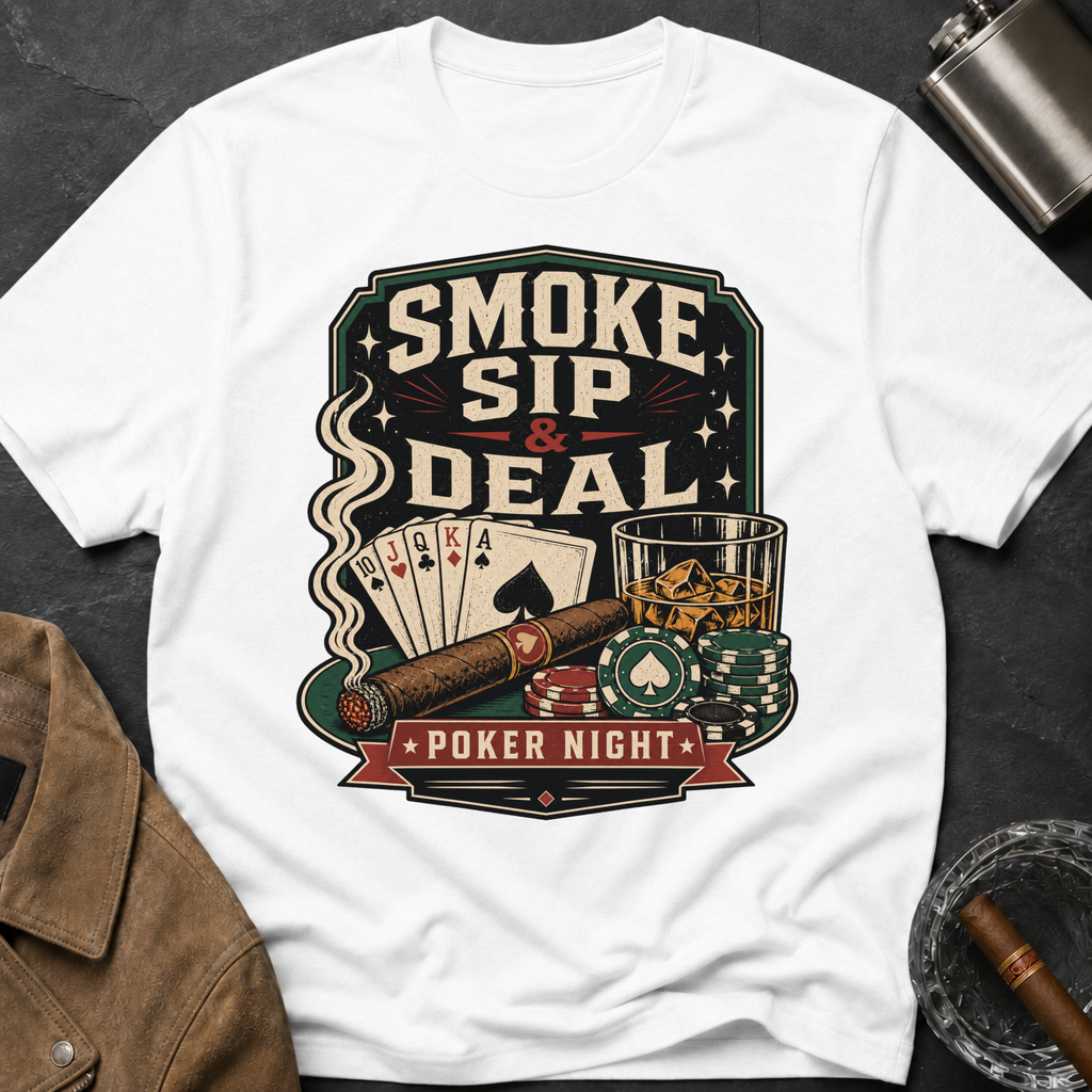 Smoke Sip & Deal - Poker Night T-Shirt