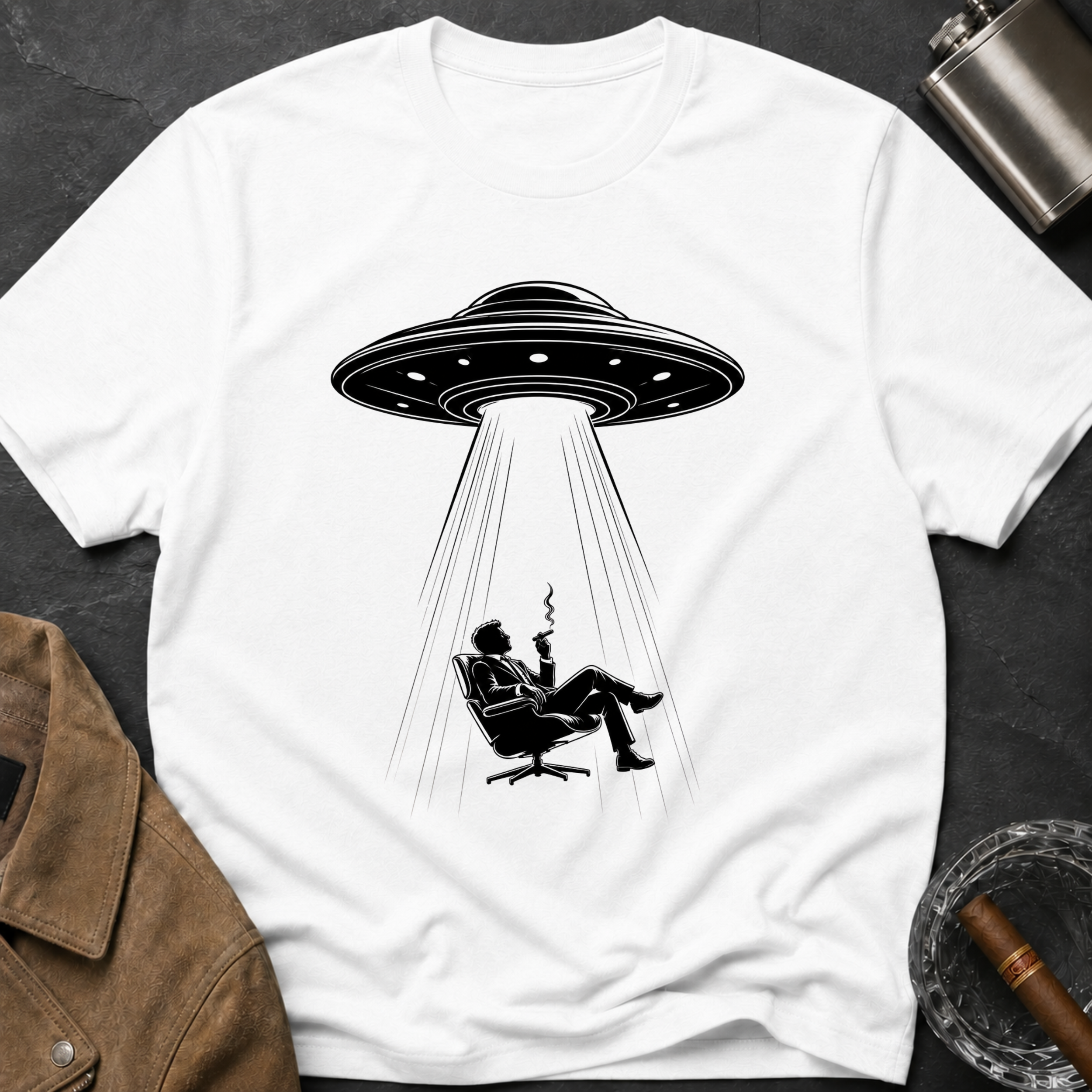 UFO Abduction Tee — Vintage Alien Beam Graphic T-Shirt