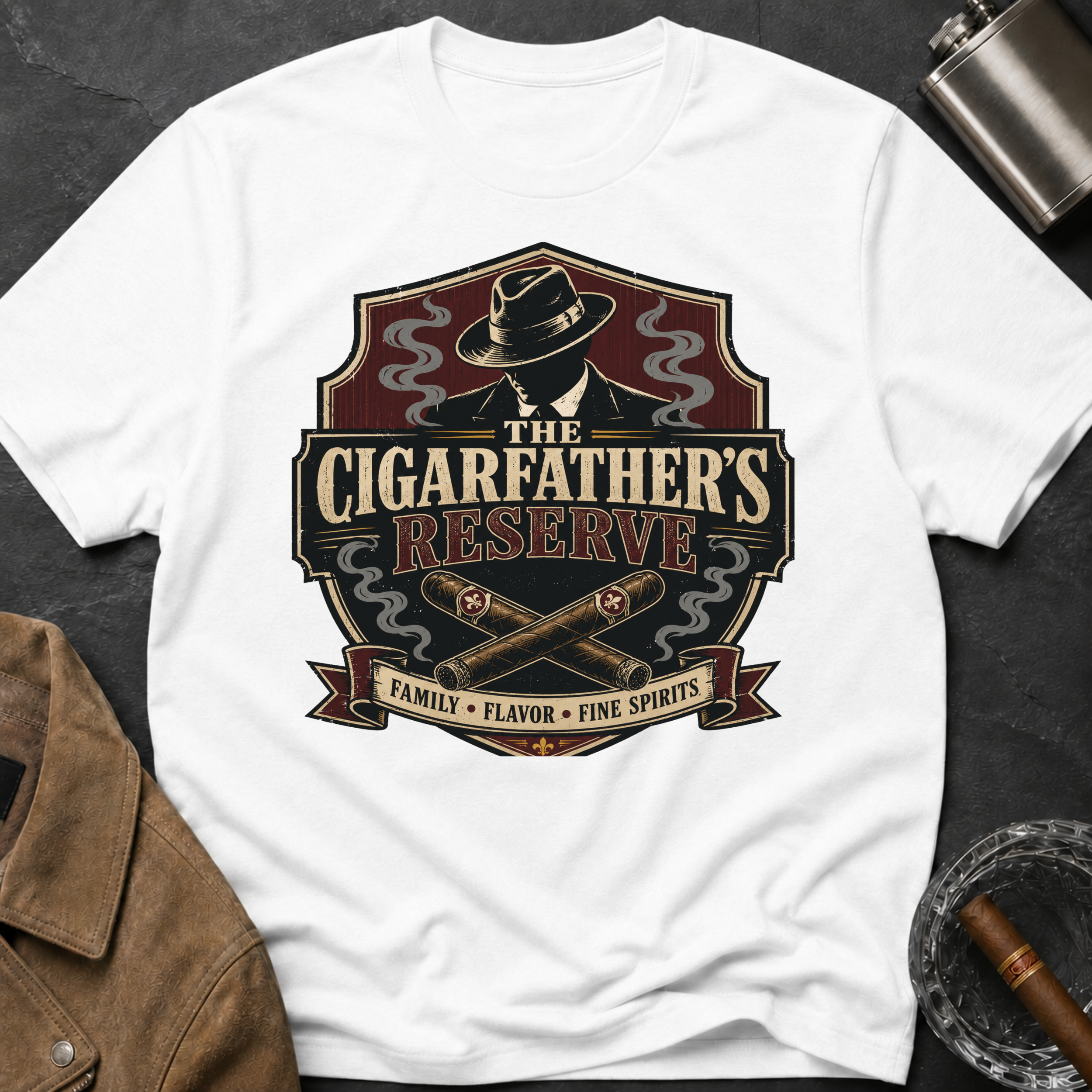 Cigarfather's Reserve T-Shirt — Vintage Cigar Lounge Tee