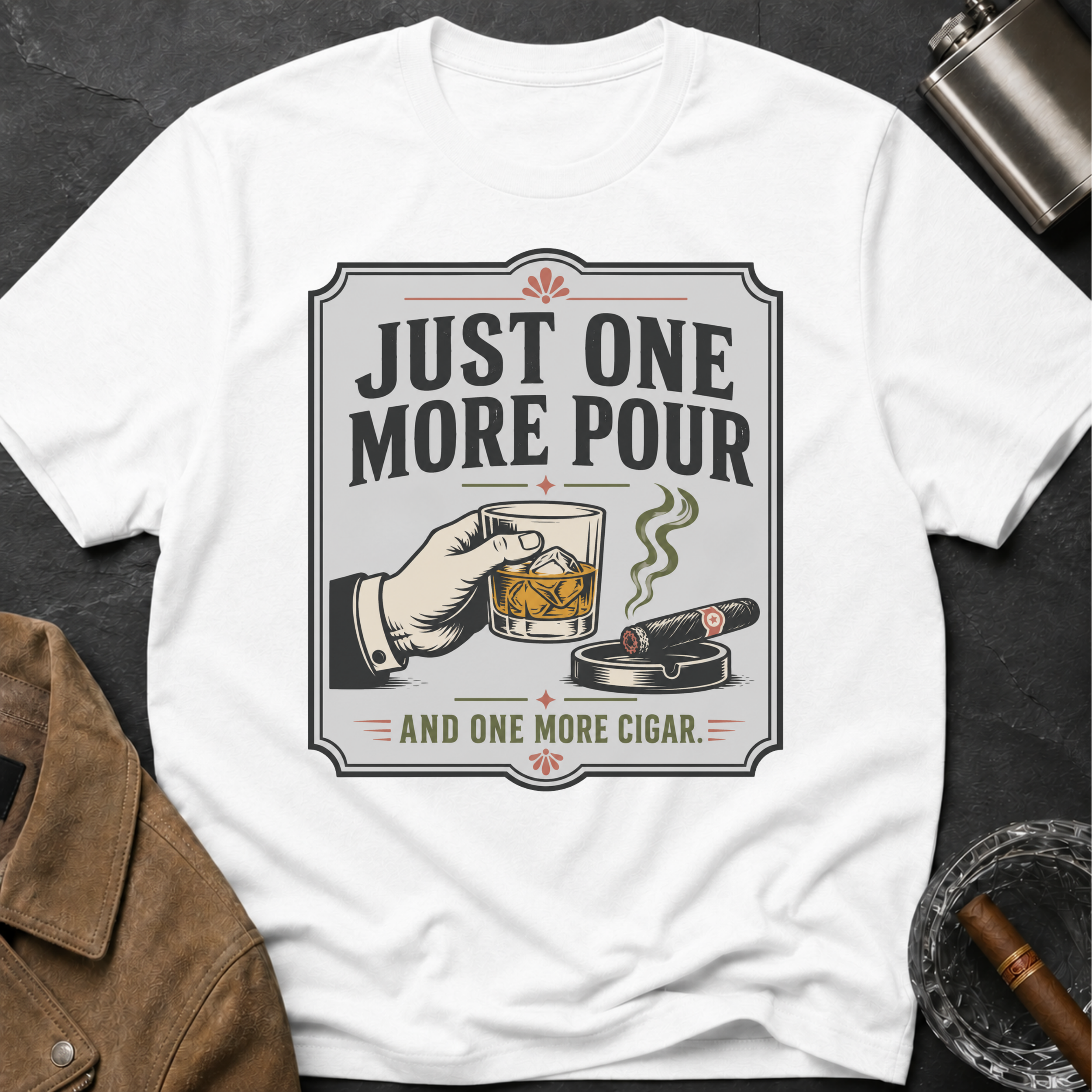 Just One More Pour T-Shirt — Funny Coffee & Whiskey Vintage Drinking Tee